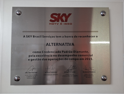 Prêmio 2015 - Parceiro Autorizado SKY